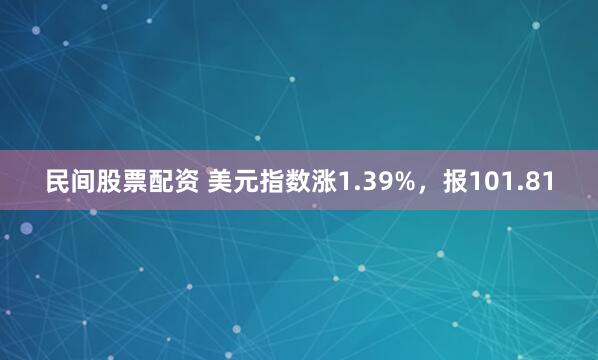 民间股票配资 美元指数涨1.39%，报101.81