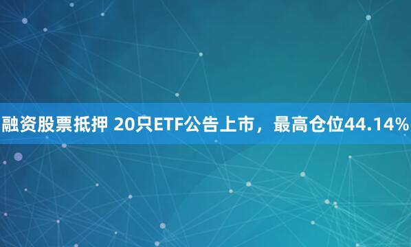 融资股票抵押 20只ETF公告上市，最高仓位44.14%